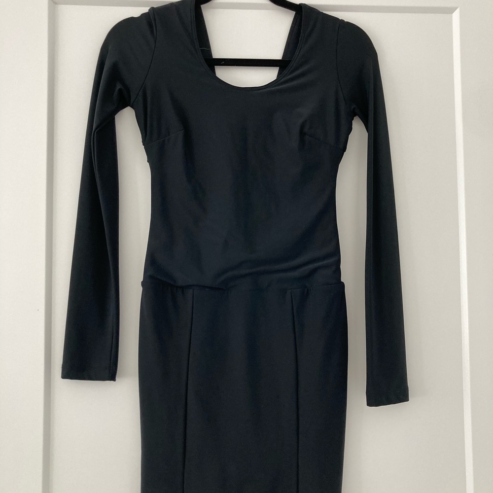 Black tight mini dress with beautiful cut out back